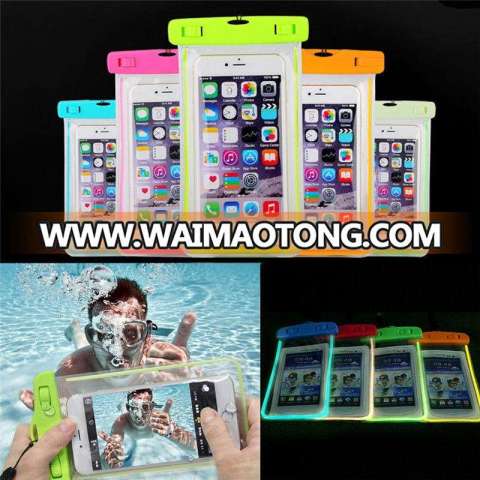 Luminous Glow Waterproof Underwater Mobile Phone Accessories Pouch Bag