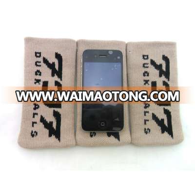 Custom Woven Logo Knitted Mobile Bag