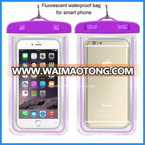 2016 Fluorescent Cell Phone PVC Waterproof Bag