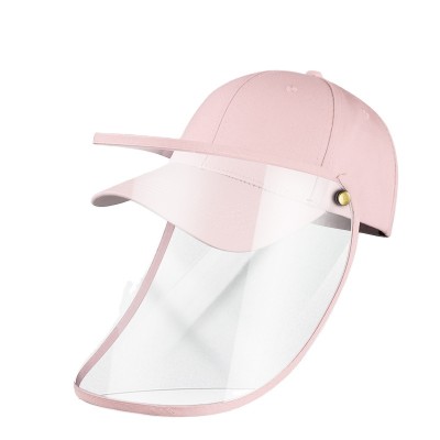 Clear Face Shield Attach Baseball Cap Protector Facial Face Shield Custom Baseball Cap With PVC Face Shield