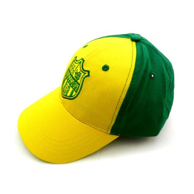 custom 6 panel cotton casquette yellow embroidered baseball cap for football team